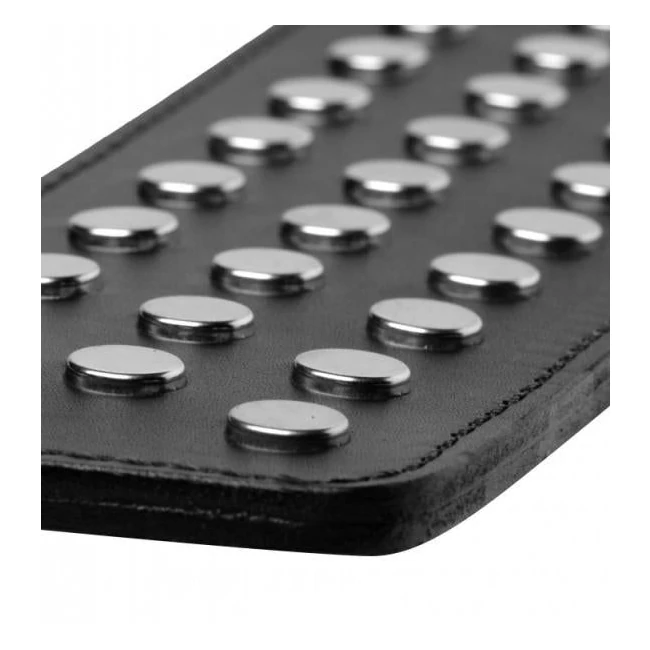 Strict Leather Studded Paddle Black - Hardware & Fasteners