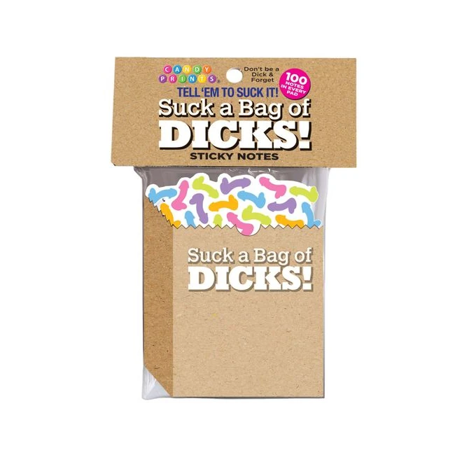 Suck a Bag Sticky Notes - A Pad of 100 Printed Notes
