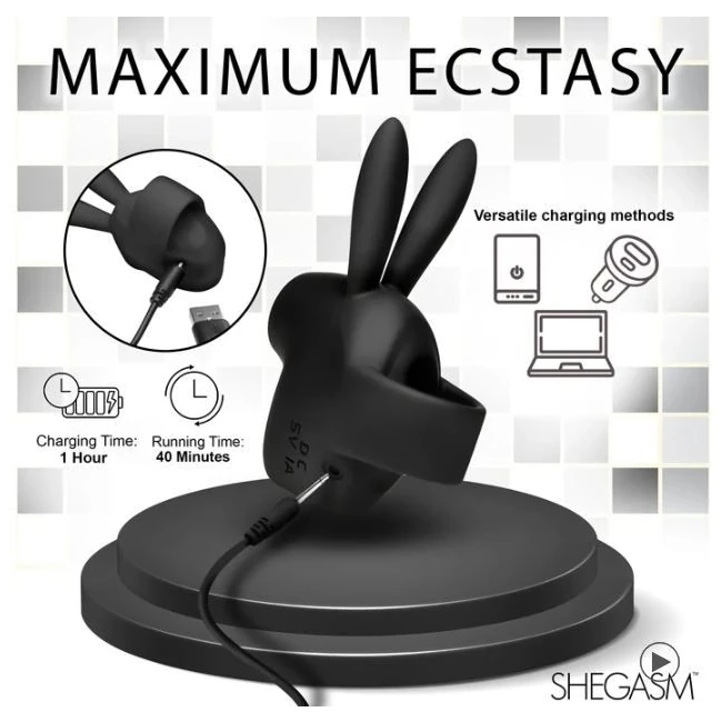 Sucky Bunny Clit Stimulator Black - Power & Performance