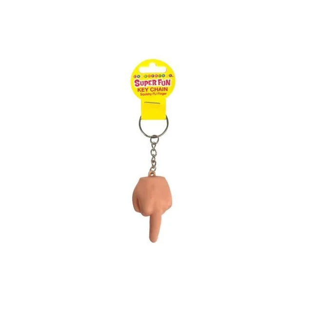 Super Fun Key Chain Squishy Fu Finger - A Soft Squishy Body in a Cheeky Middle Finger Shape