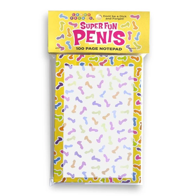 Super Fun Penis Notepad - Standard Paper With a Bold Penis Illustration