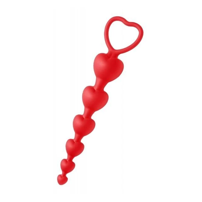 Sweet Hearts Silicone Anal Beads Red - Shape & Comfort