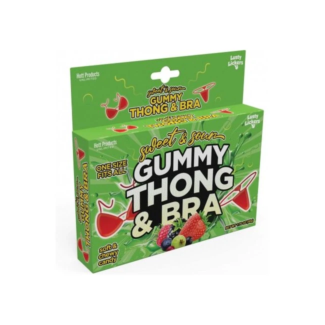Sweet & Sour Gummy Thong & Bra Set - Fabric & Feel