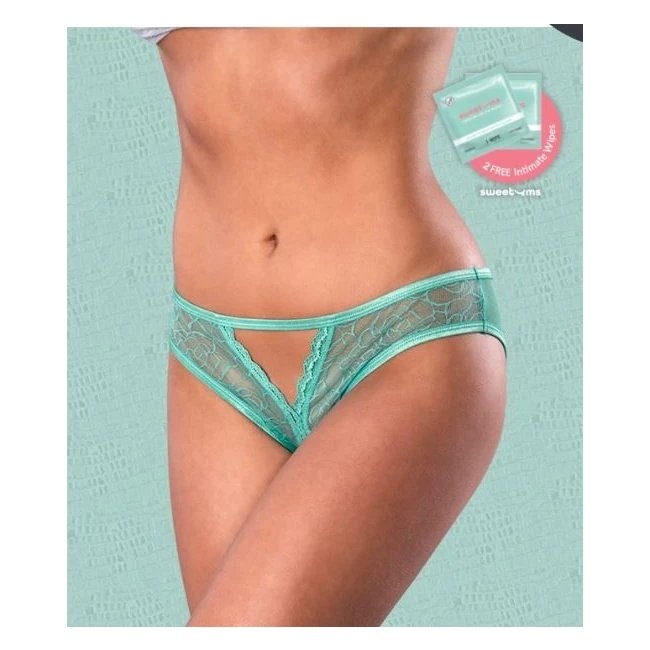 Sweetums Crotchless Panty W/ Wipes - Three Sizes, One Playful Cut