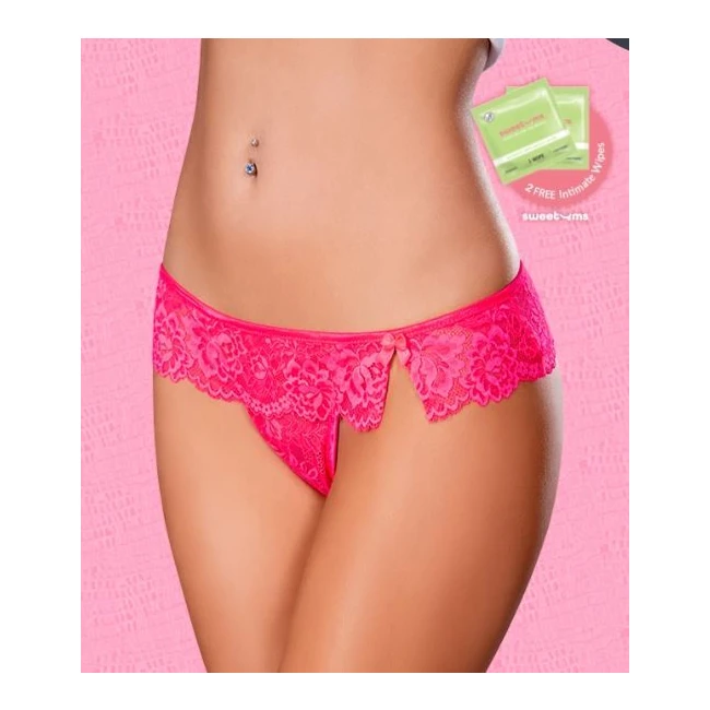 Sweetums Flutter Thong W/ Wipes - Sizes From S/M to XX-Large