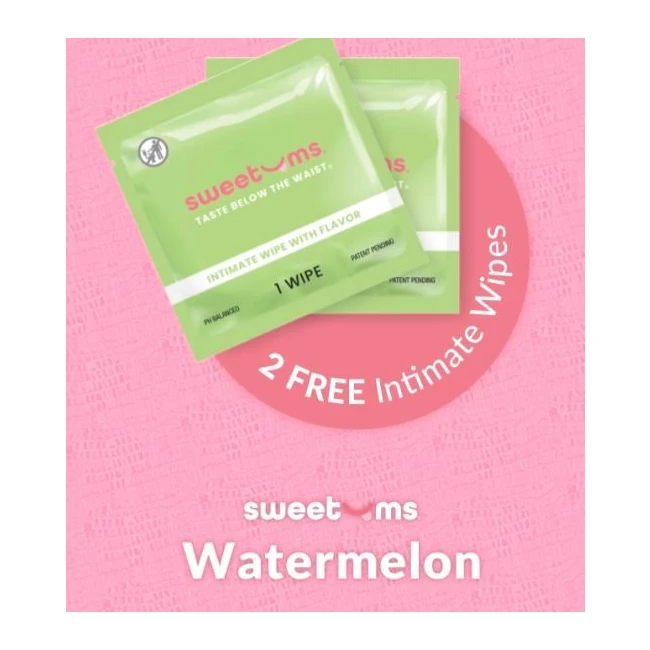 Sweetums Flutter Thong W/ Wipes - Two Watermelon Wipes in the Box