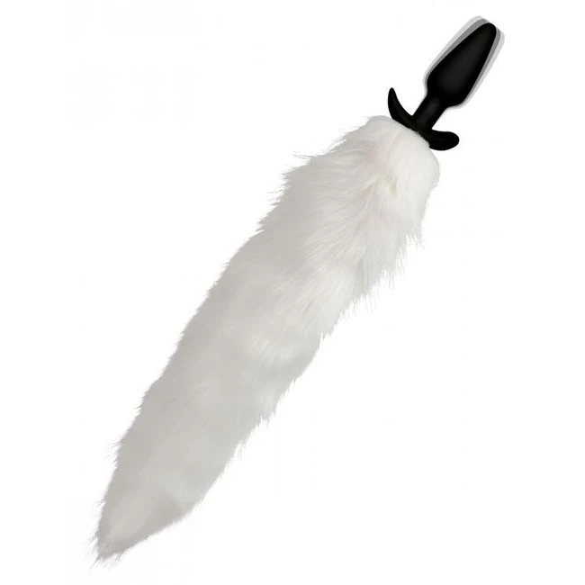 Tailz Vibrating White Fox Tail Slender Anal Plug - Power & Performance