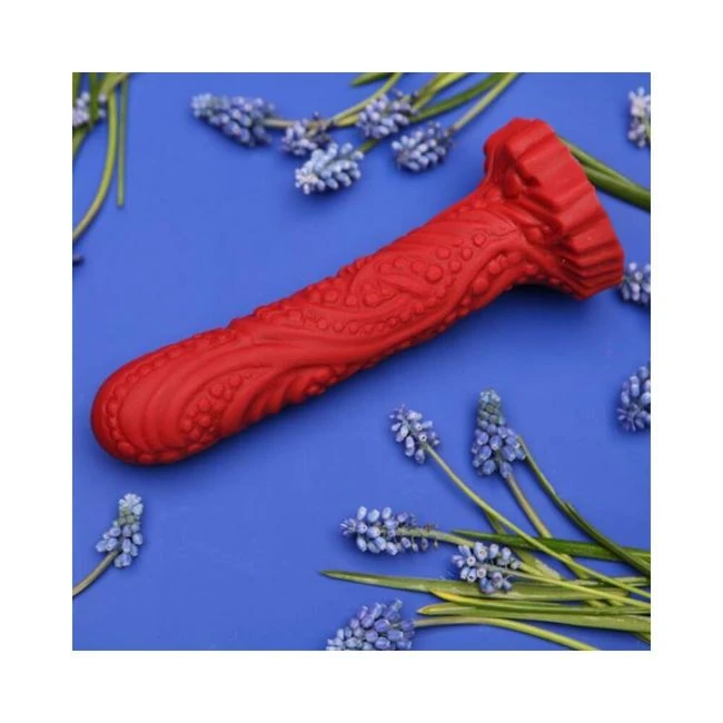 Tantus Groove - True Blood Red - Shape & Texture