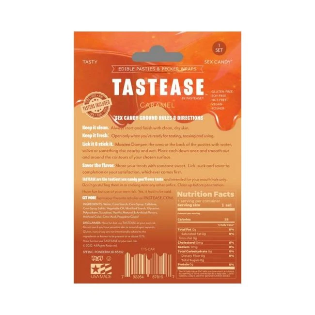 Tastease Caramel Edible Nipple Pasties & Pecker Wraps - Fabric & Feel