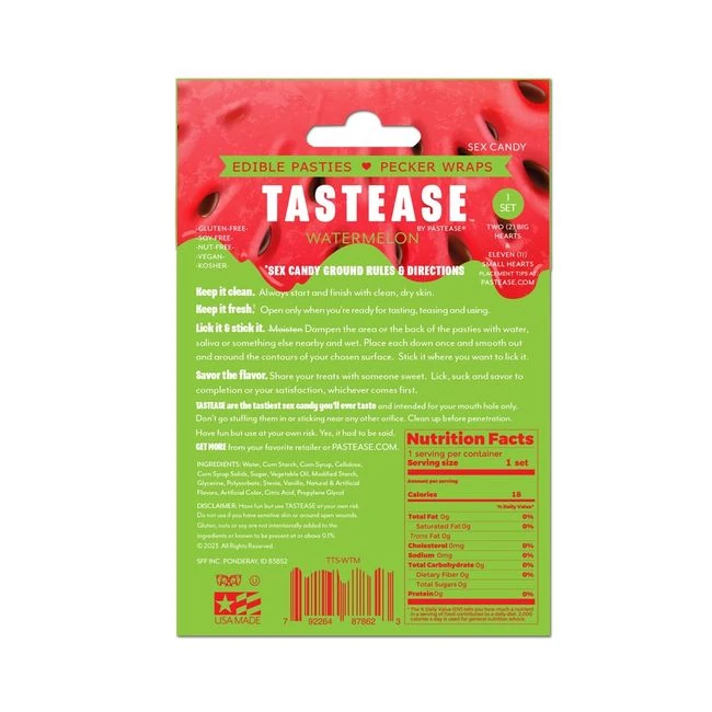 Tastease Edible Pasties & Pecker Wraps in Watermelon - Build & Quality