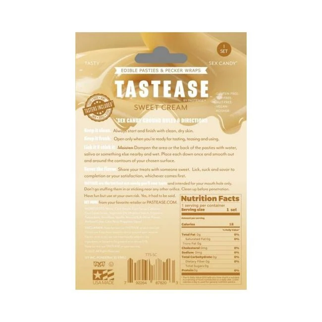 Tastease Sweet Cream Edible Nipple Pasties & Pecker Wraps - Product Overview