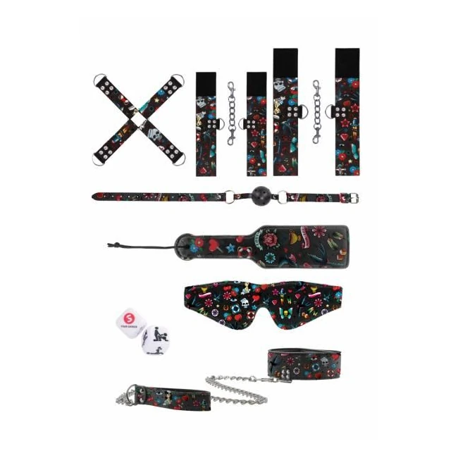 Tattoo Style Bondage Kit - Old School Tattoo Style - Black - Build & Quality