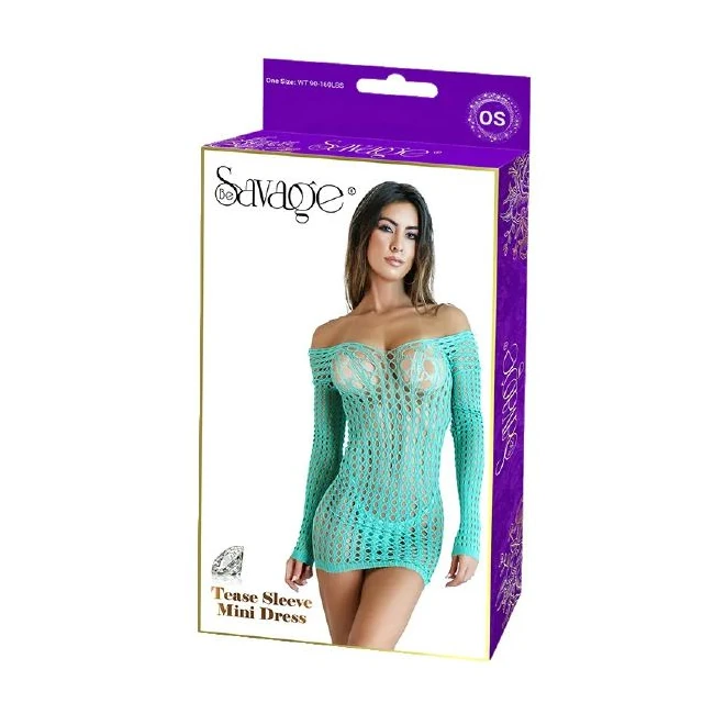 Tease Sleeve Mini Dress - by Savage Lingerie