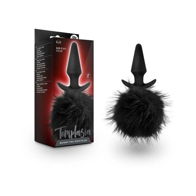 Temptasia Bunny Tail Pom Plug Black - Shape & Comfort