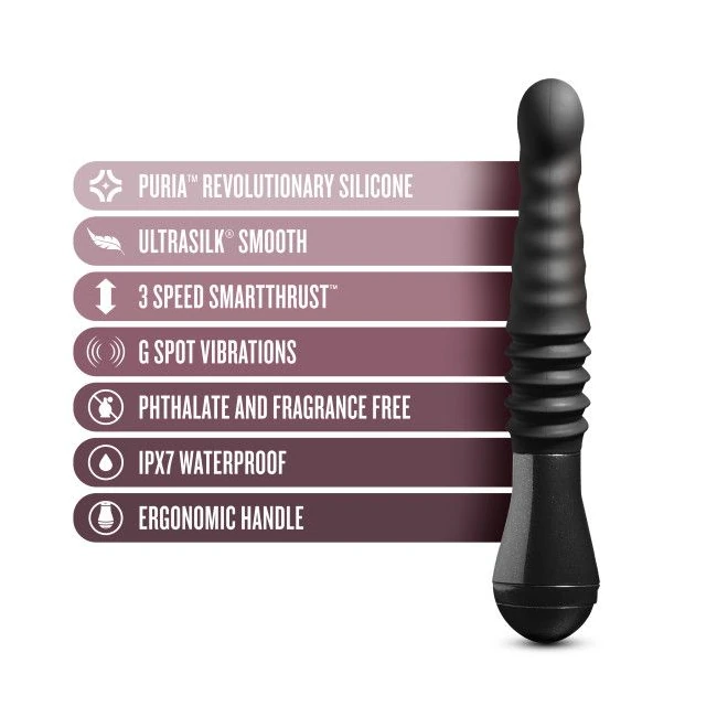 Temptasia Lazarus Thrusting Dildo Black - Experience Intense G-Spot and P-Spot Stimulation