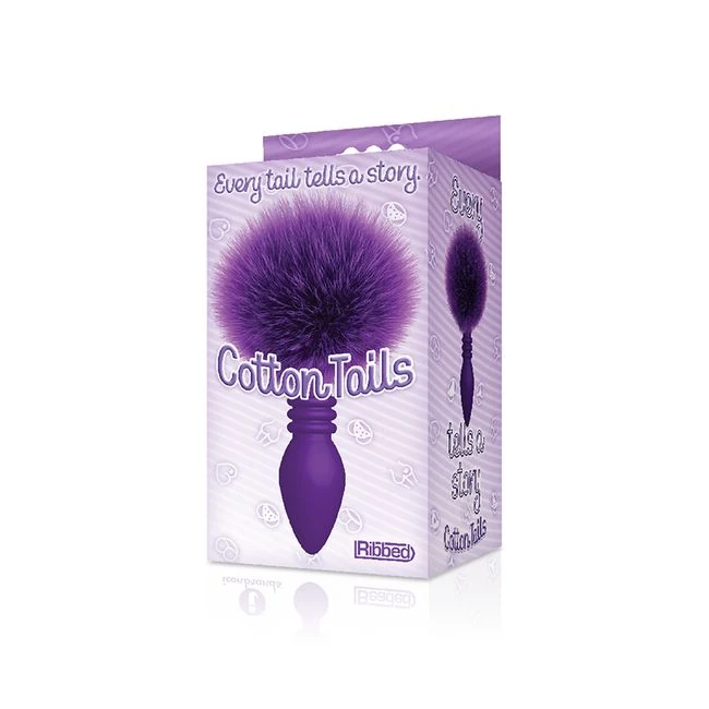 The 9s Cottontails Bunny Tail Butt Plug Ribbed - Tapered Tip and Graduated Ribs
