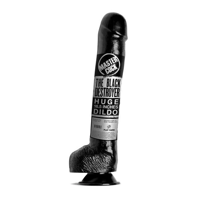 The Black Destroyer Huge 16.5 Inches Dildo - Imposing Size and Realistic Design