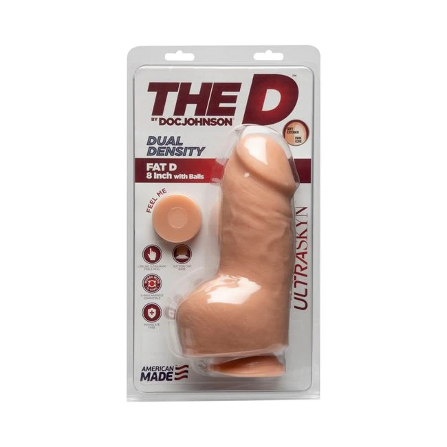 The D Fat D 8 Inches with Balls Ultraskyn Dildo - Shape & Texture