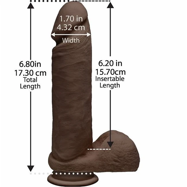 The D Perfect D 8 W/balls Chocolate Brown Dildo " - Shape & Texture