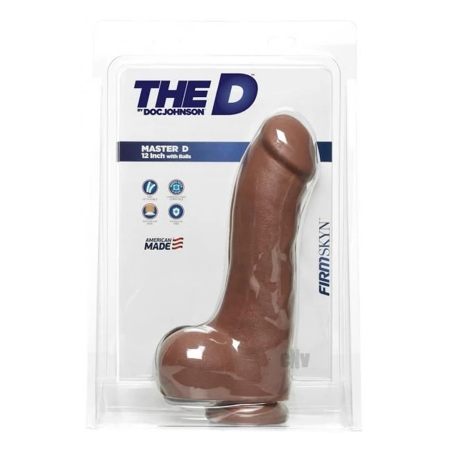 The D the Master D 12 Inches Dildo with Balls Tan - Shape & Texture
