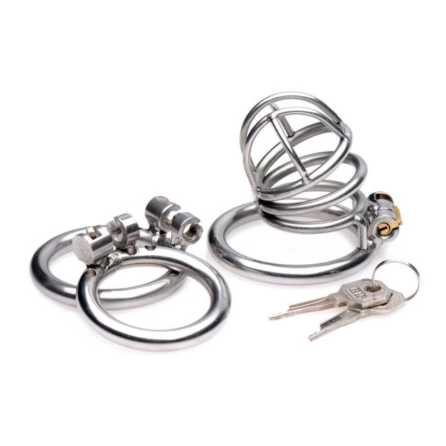 The Pen Deluxe Stainless Steel Locking Chastity Cage - Key Details