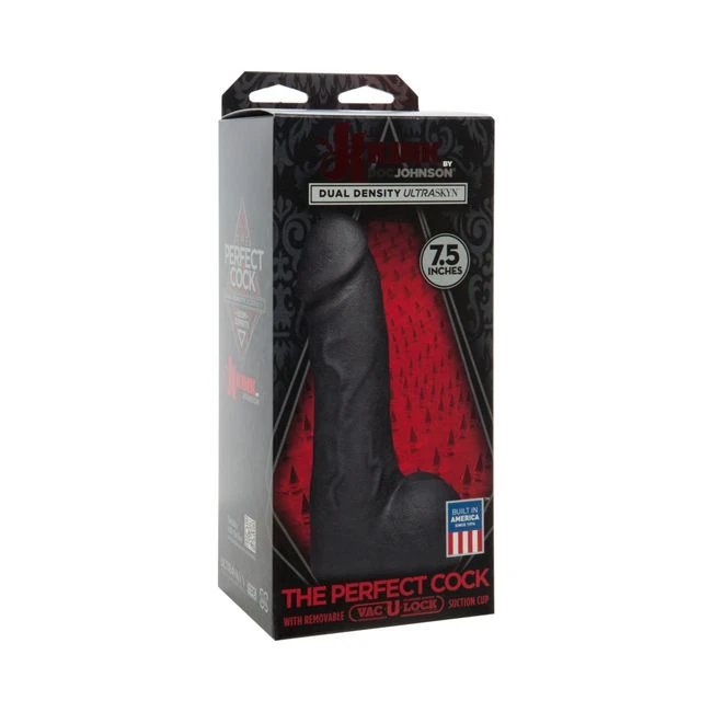 The Perfect Cock 7.5 Inches Dual Density Dildo Black - Shape & Texture