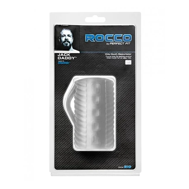 The Rocco Jack Daddy Wide Mouth Stroker Clear - Grip & Control