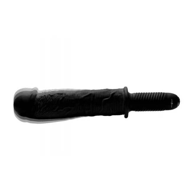 The Violator Xxl Vibrating Giant Dildo Thruster Black - Vibration Modes