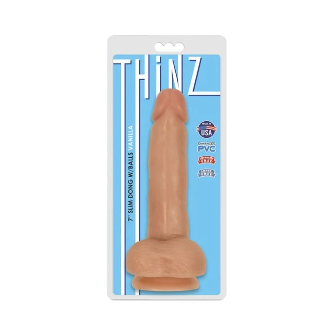 Thinz 7 Inches Slim Realistic Dong with Balls - Shape &amp; Texture