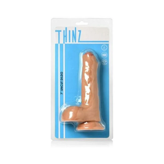 Thinz Uncut. Dildo With Balls Light - Shape & Texture