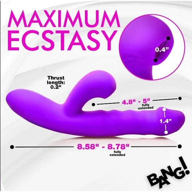 Thrusting & Sucking Rabbit Vibrator Purple - Vibration Modes and Functionality