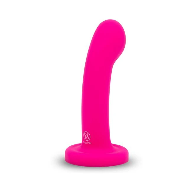 Together Pop 5 In. Silicone Dildo and Harness Set Pink - Shape & Texture