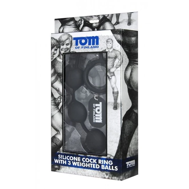 Tom of Finland Silicone Cock Ring W/3 Weighted Balls - Design and Materials