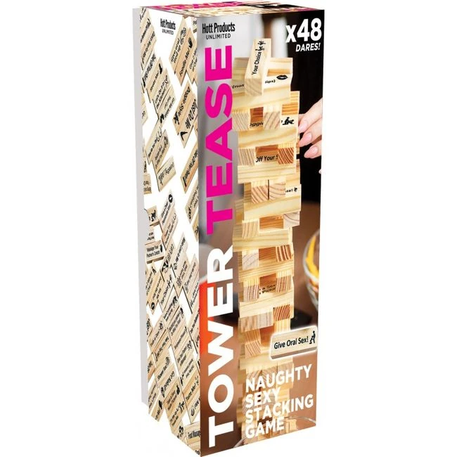 Tower Tease Naughty Sex Game Assorted Wooden Blocks/sayings - Overview
