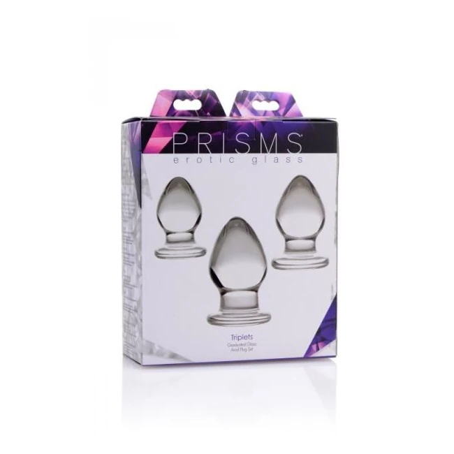 Triplets 3 Piece Glass Anal Plug Kit - Material & Safety
