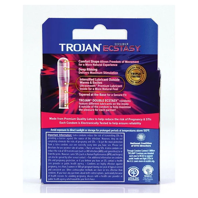 Trojan Double Ecstasy 3pk - Key Details