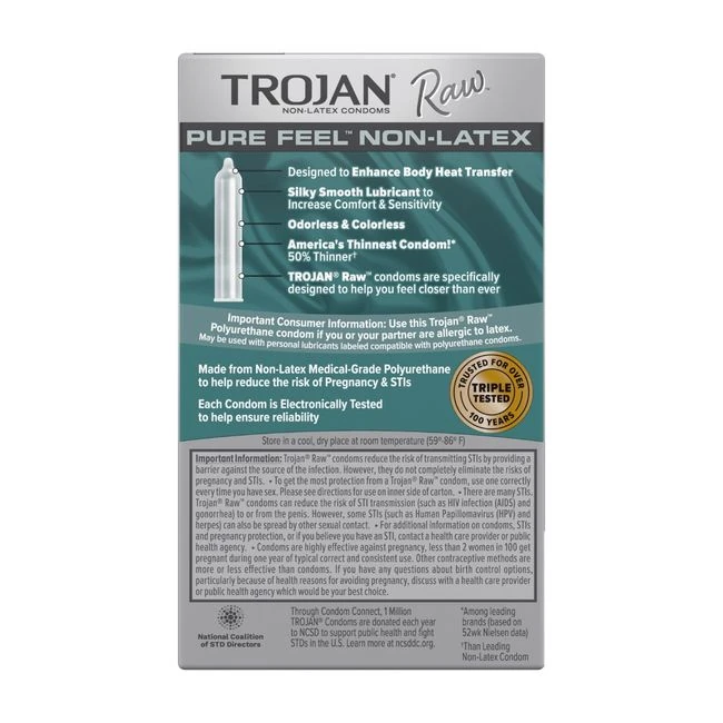 Trojan Raw Pure Feel Non-latex 10 Pack - Overview