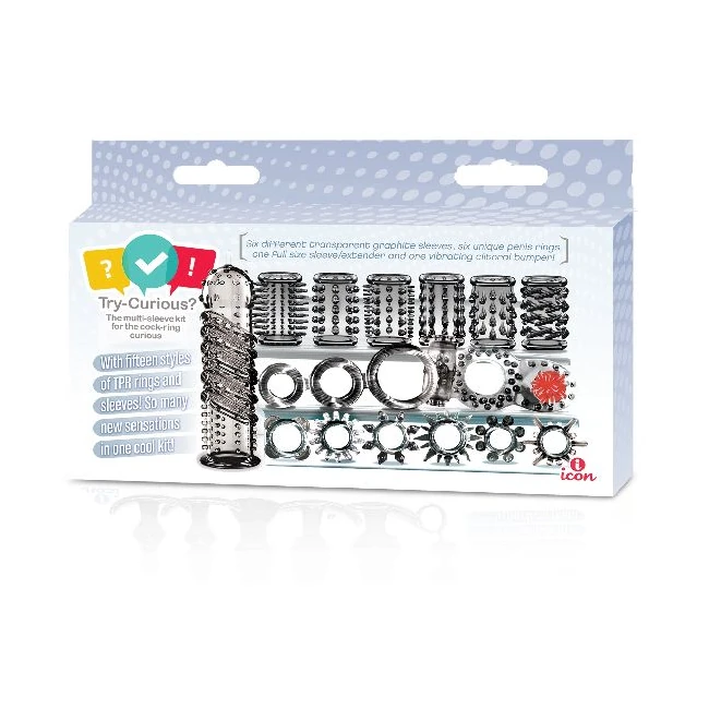 Try-curious Cock Ring & Sleeve Set - Internal Texture