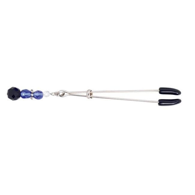 Tweezer Clit Clamp - Rubber Tips and Faux Crystal Accents