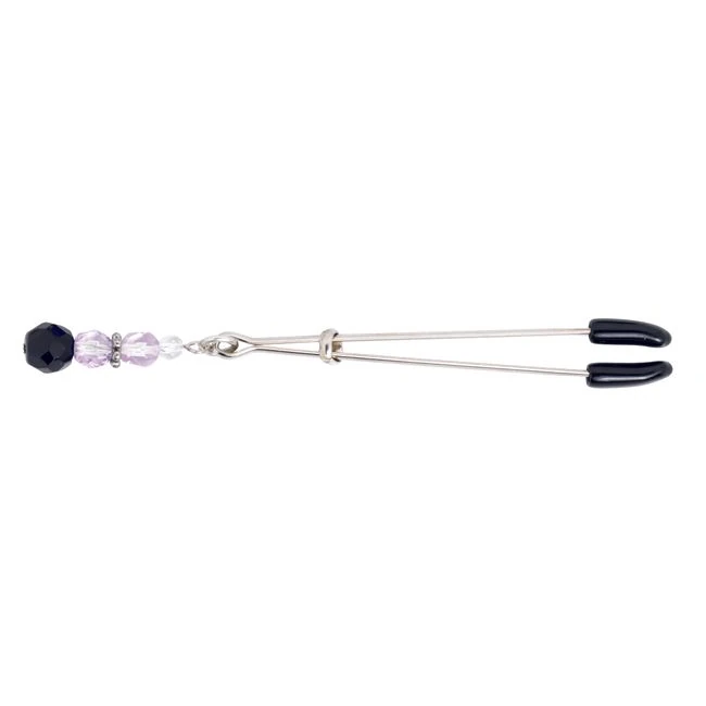 Tweezer Clit Clamp W/purple Beads - Graduated Sizing & Adjustability