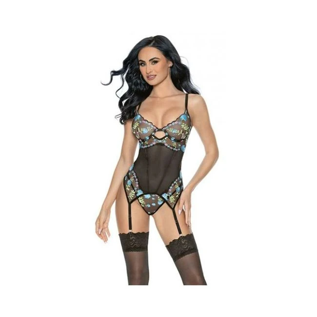 '=twilight Garden Underwire Bustier W/g-string Black - Overview