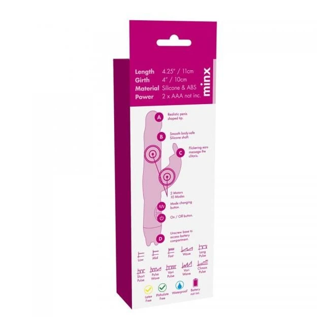 Ultra Joy Rabbit Vibrator Pink Minx - Vibration Modes