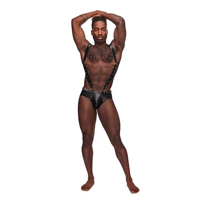 Uranus Studded Harness - Faux Leather and Metal Studs
