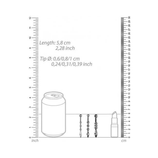 Urethral Sounding Metal Plug Set - Graduated Sizes Meant to Be Worked Through