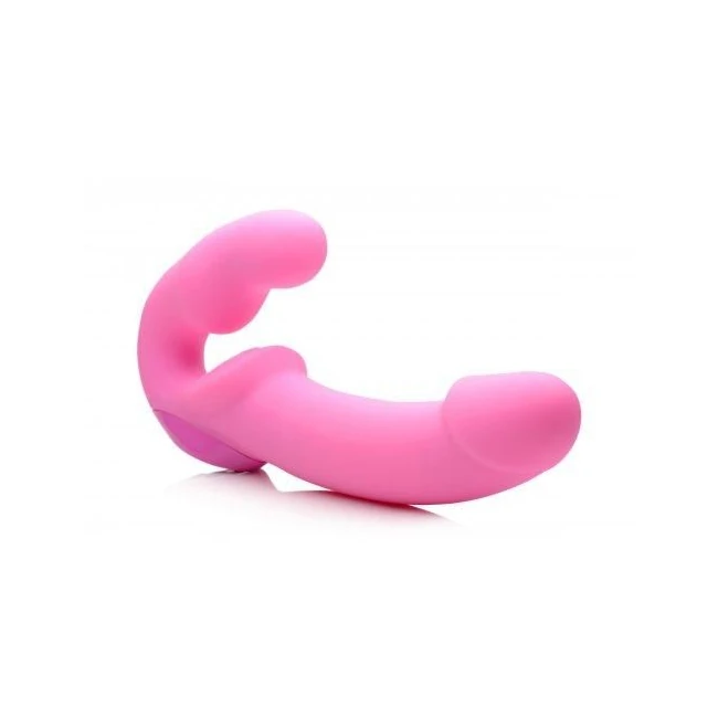 Urge Silicone Strapless Strap on Vibrating with Remote Pink - Material & Feel