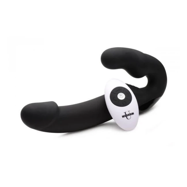 Urge Silicone Strapless Strap on with Remote Black - Shape & Texture