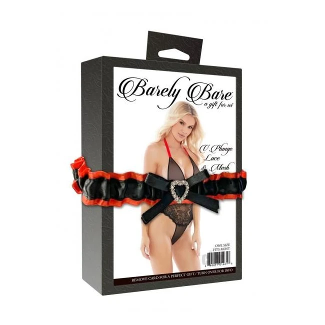 V Plunge Lace & Mesh Teddy Black Os - Fit & Sizing