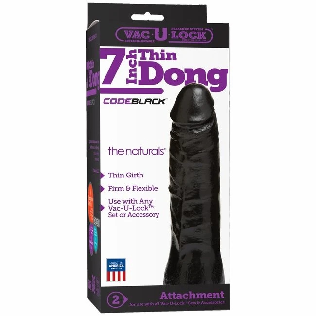 Vac U Lock Code Black 7in Dong - Shape &amp; Texture