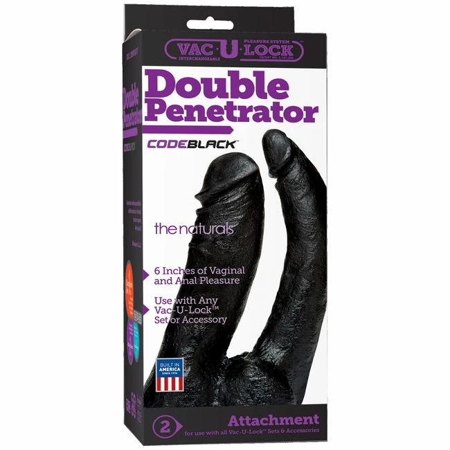 Vac U Lock Code Black Double Penetrator - Double the Pleasure with Dual Penetration