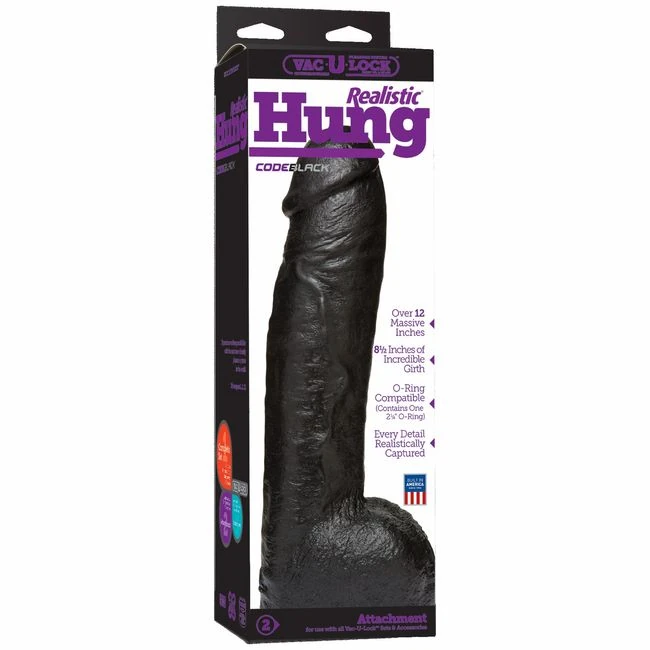Vac U Lock Code Black Realistic Hung - Shape & Texture